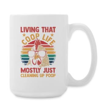 Élevage de coqs, volaille, poulet - Grande tasse 440 ml - blanc - Droite