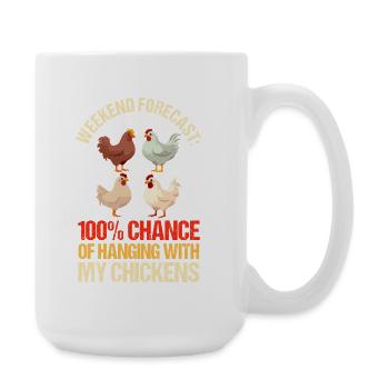 Farmer Rooster Flock Poultry Forecast Chicken - Large Mug 440 ml - white - Right