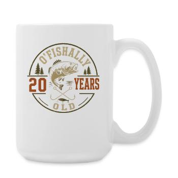 Offiziell 20 Jahre | Humor Geburtstagsangeln - Große Tasse 440 ml - Weiß - Rechts