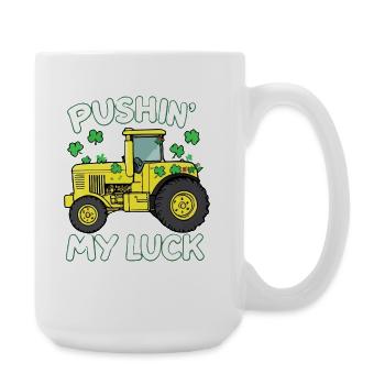 Pushin' My Luck Traktor St Patricks Day - Große Tasse 440 ml - Weiß - Rechts
