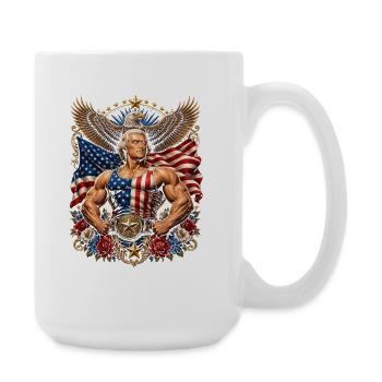 Super-héros Thomas Jefferson – Drôle 4 juillet - Grande tasse 440 ml - blanc - Droite