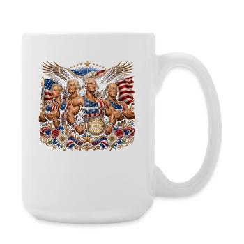 Drôles les Pères Fondateurs des Super-héros du 4 juillet - Grande tasse 440 ml - blanc - Droite