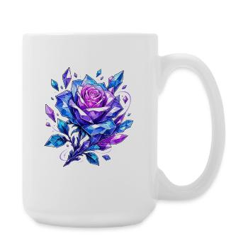 Bleu Rose Couronne - Grande tasse 440 ml - blanc - Droite