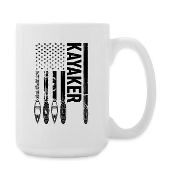 Kayaking US Flag Kayaker - Große Tasse 440 ml - Weiß - Rechts