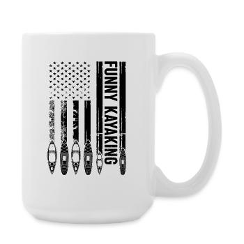 Kayaking US Flag Kayaker - Große Tasse 440 ml - Weiß - Rechts