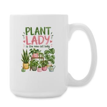 La Dame aux Plantes est la nouvelle Dame aux Chats - Grande tasse 440 ml - blanc - Droite