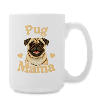Pug Mama Herzdesign - Große Tasse 440 ml - Weiß - Rechts