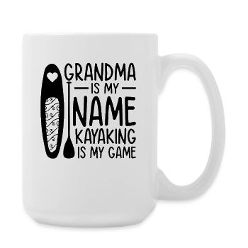 Kayaking Grandma is my name Kayaking is my game - Große Tasse 440 ml - Weiß - Rechts
