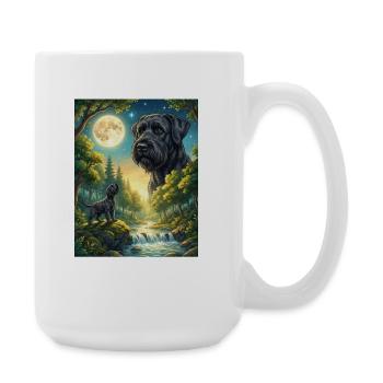 Hurlant au mème de la lune, chien Schnauzer géant - Grande tasse 440 ml - blanc - Droite