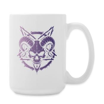 Skull with Horns Skull - Large Mug 440 ml - white - Right