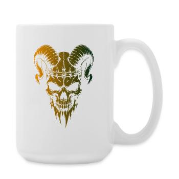 Skull with Horns Skull - Large Mug 440 ml - white - Right