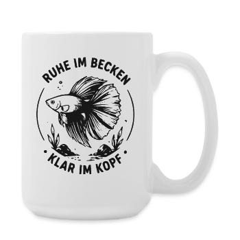 Ruhe im Becken Klar im Kopf - Große Tasse 440 ml - Weiß - Rechts