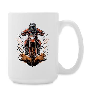 Sprint moto Cross : Action moto - Grande tasse 440 ml - blanc - Droite