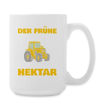 Der Frühe Landwirt schafft mehr Hektar Traktor Lan - Große Tasse 440 ml - Weiß - Rechts