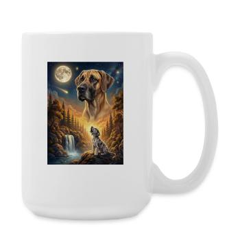 Hurler au chien mème de la Lune Grand Danois - Grande tasse 440 ml - blanc - Droite