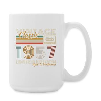 70 Ans 1957 Vintage Rétro  Cadeau D'anniversaire  - Grande tasse 440 ml - blanc - Droite