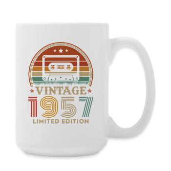 70 Ans 1957 Vintage Rétro Cadeau D'anniversaire - Grande tasse 440 ml - blanc - Droite