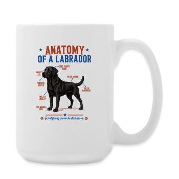 Chemise noire Labrador Anatomy - Grande tasse 440 ml - blanc - Droite