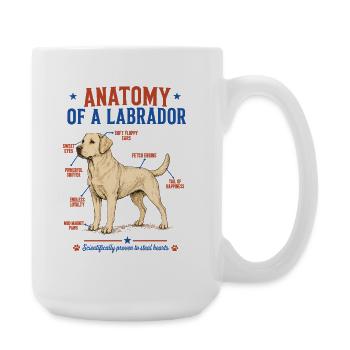 Chemise jaune d’anatomie Labrador - Grande tasse 440 ml - blanc - Droite