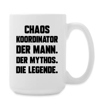 Chaos Koordinator der Mann der Mythos die Legende - Große Tasse 440 ml - Weiß - Rechts