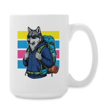 Wandern – Outdoor-Abenteuer – Mitglied der Wandercrew - Große Tasse 440 ml - Weiß - Rechts