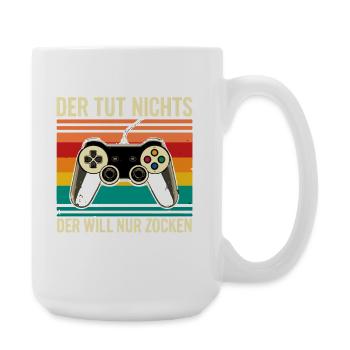 Retro Controller Zocken - Große Tasse 440 ml - Weiß - Rechts