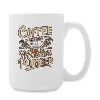 Maître Plombier Café Réparation de plomberie Coffee Lover - Grande tasse 440 ml - blanc - Droite