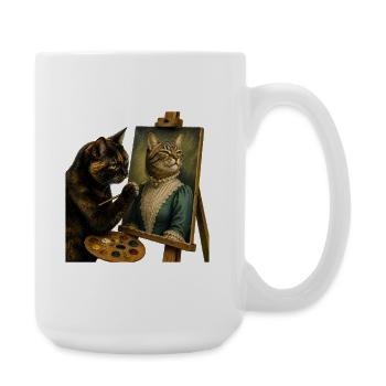 L’artiste Pawtrait - Grande tasse 440 ml - blanc - Droite