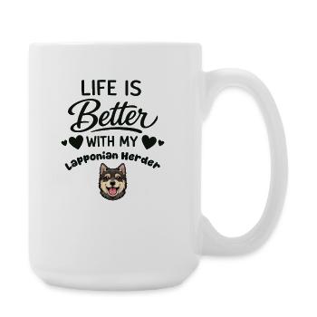  Das Leben Ist Besser Mit Meinem Lappländischer - Große Tasse 440 ml - Weiß - Rechts