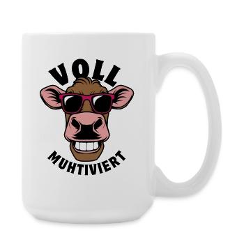 Vache entièrement moto avec des lunettes de soleil - Grande tasse 440 ml - blanc - Droite