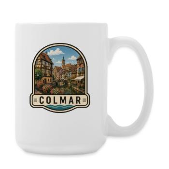 Colmar Altstadt Urlaub Europa Kanal Kolonialstil - Große Tasse 440 ml - Weiß - Rechts