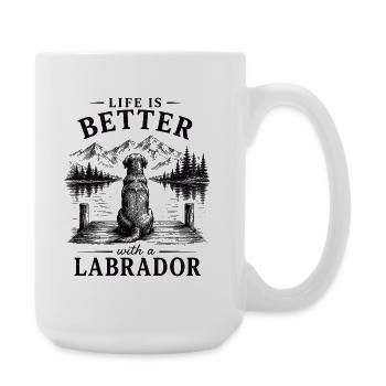 La chemise de Labrador La vie est meilleure - Grande tasse 440 ml - blanc - Droite