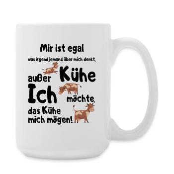 Ich möchte das Kühe mich mögen Landwirt Bauer - Große Tasse 440 ml - Weiß - Rechts