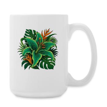 Feuillage tropical - Grande tasse 440 ml - blanc - Droite