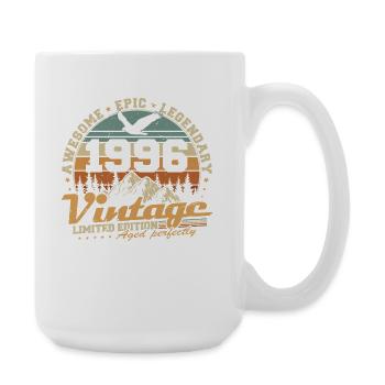 Vintage 1996 Jahrgang Retro Geburtstag Geschenk - Große Tasse 440 ml - Weiß - Rechts