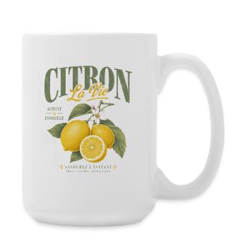 Citron La Vie Vintage Homme Femme - Grande tasse 440 ml - blanc - Droite