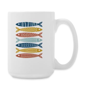 Motif de la série Poissons Colorés - Grande tasse 440 ml - blanc - Droite