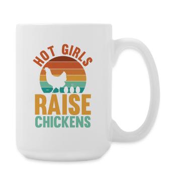 Élevage de coqs, volaille, poulet - Grande tasse 440 ml - blanc - Droite