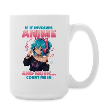 Anime and Music Chibi - Large Mug 440 ml - white - Right
