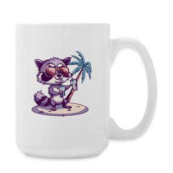 Raccoon Beer Funny Booze - Grande tasse 440 ml - blanc - Droite