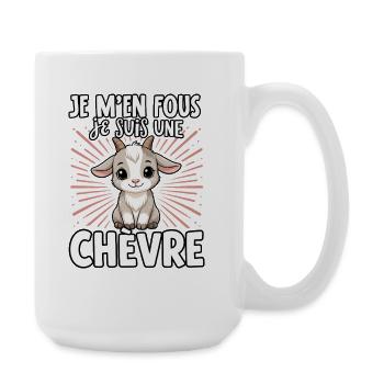 Je m'en fous je suis une chevre - süßer Ziege - Große Tasse 440 ml - Weiß - Rechts