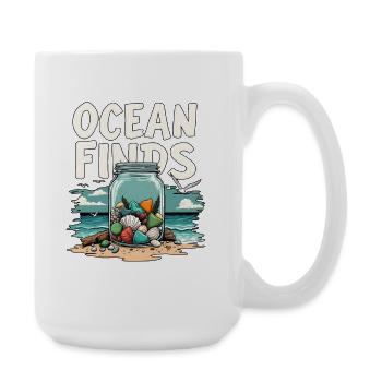 Ocean Finds Sonnenuntergang - Große Tasse 440 ml - Weiß - Rechts