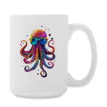 Pieuvre Pieuvre Pieuvre Calamar Mer Pieuvre mignonne - Grande tasse 440 ml - blanc - Droite