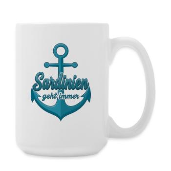 Sardinien geht immer Schiff Anker Sardinia Italien - Große Tasse 440 ml - Weiß - Rechts