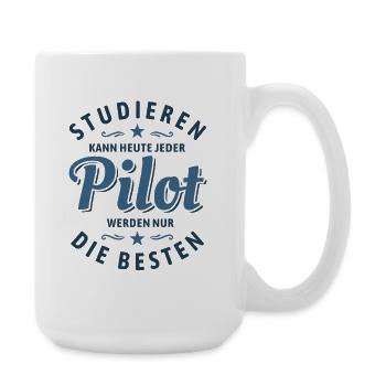 Studieren kann jeder - Pilot Spruch - Große Tasse 440 ml - Weiß - Rechts