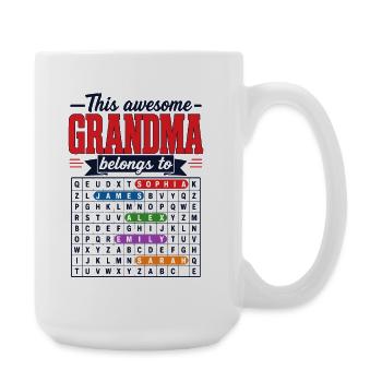 Cette Super Mamie Appartient À | Mots Mêlés - Grande tasse 440 ml - blanc - Droite