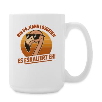 Kann Losgehen Es Eskaliert Eh Flamingo Party - Große Tasse 440 ml - Weiß - Rechts
