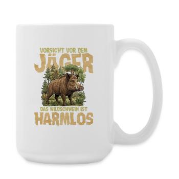 Vorsicht Jäger – Harmloses Wildschwein - Große Tasse 440 ml - Weiß - Rechts