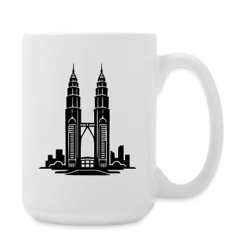 Petronas Towers, Kuala Lumpur, Malaisie - Grande tasse 440 ml - blanc - Droite