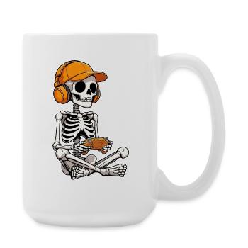 Jeux d’Halloween, Fête d’Halloween, Joueur de squelette - Grande tasse 440 ml - blanc - Droite